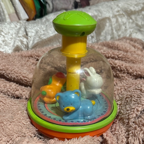 unbranded | Toys | Vintage Push Down Spinner Bell Toy Dog Bunny Bear ...